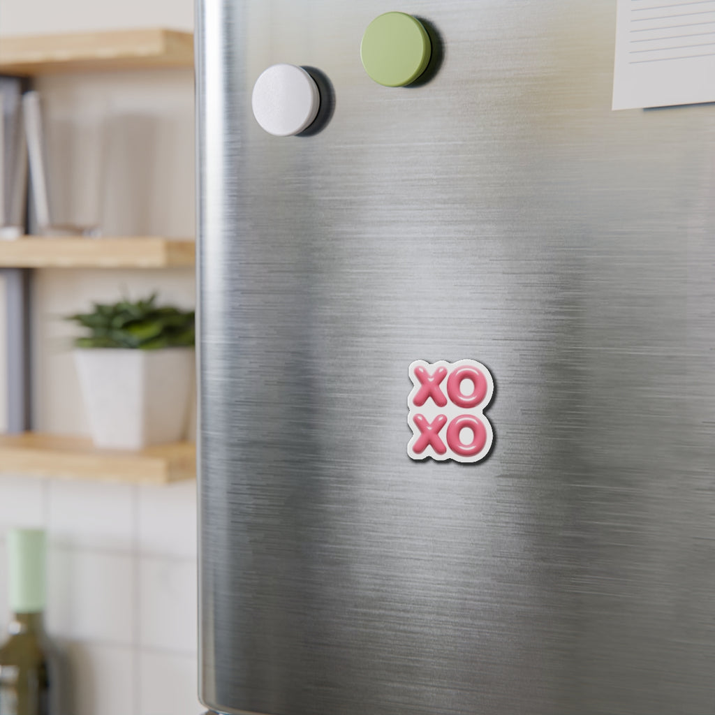 XOXO Die-Cut Magnet for Love Notes, Cute Kitchen Decor, Valentine's Gift, Refrigerator Magnet, Kid-Friendly Adhesive