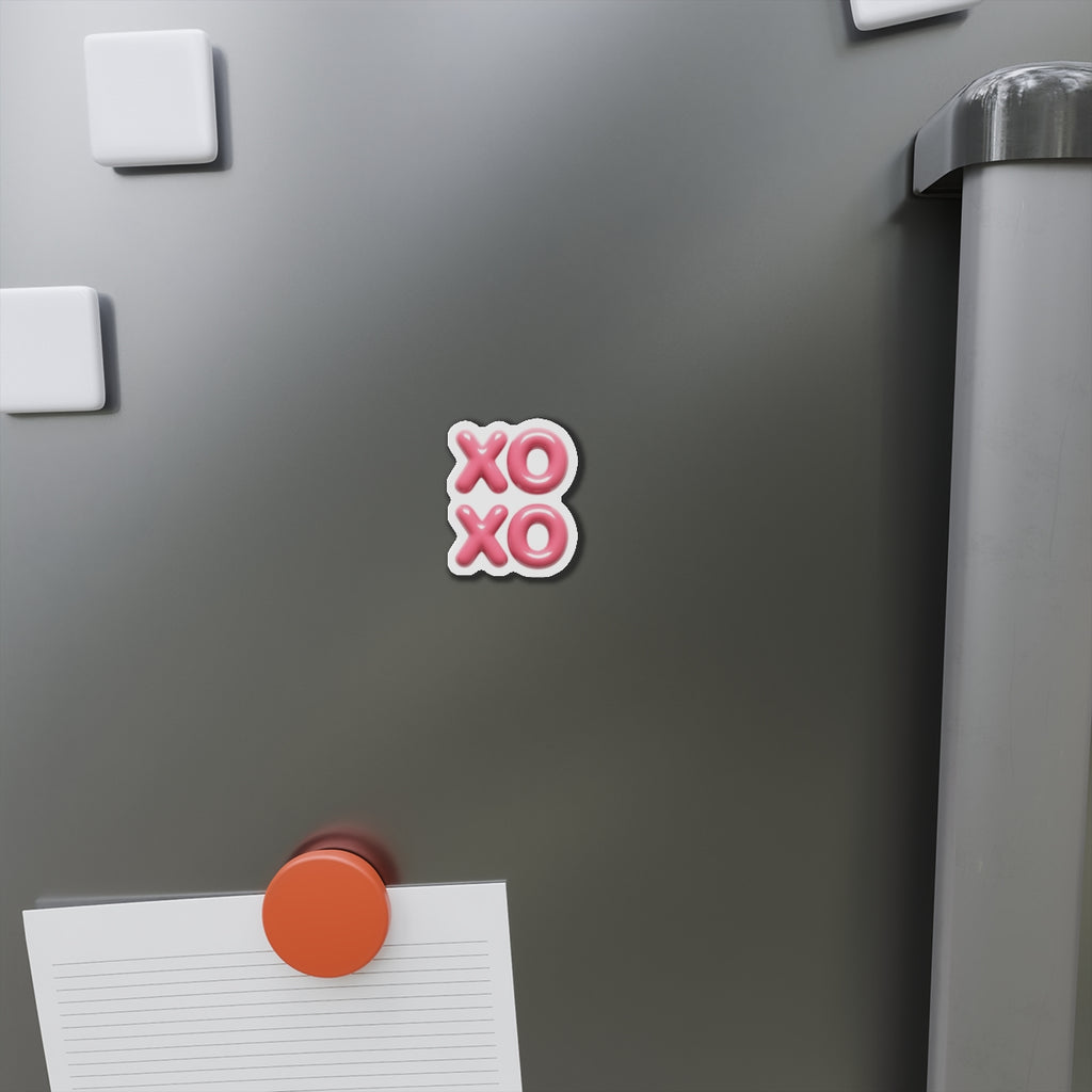 XOXO Die-Cut Magnet for Love Notes, Cute Kitchen Decor, Valentine's Gift, Refrigerator Magnet, Kid-Friendly Adhesive