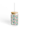 Colorful Eco-Friendly Sipper Glass, 16oz, Cute Drinkware for Parties, Reusable Straw, Summer Essentials, Gift for Friends