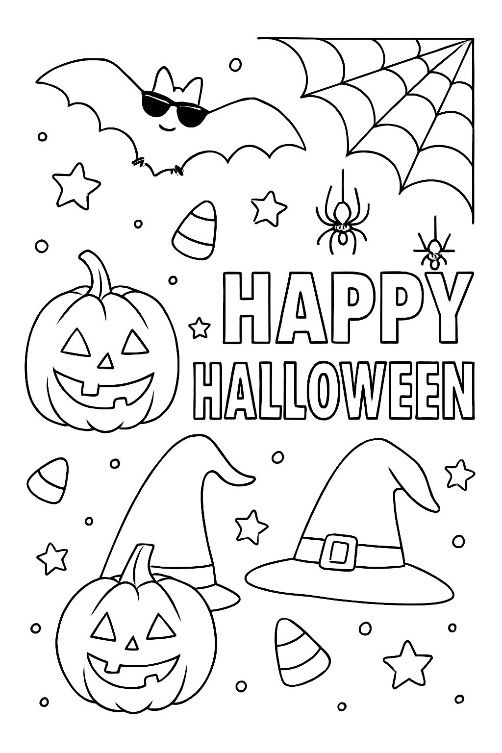 Happy Halloween coloring page