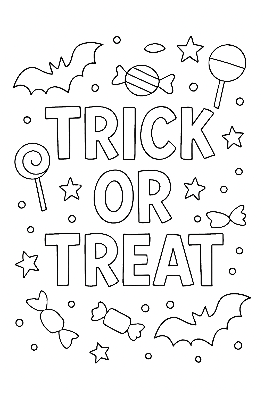 Trick or treat coloring page